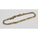 A 9ct gold bracelet, weight 6.4g