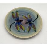 A Dennis China Works ceramic plate depicting two dragonflies designed by Sally Tuffin and dated 1996