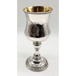 A silver plated communion style chalice engraved for "Philip Street Baptist Church", height 26cm