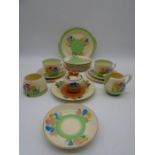 A collection of Clarice Cliff Crocus and Spring Crocus pattern china