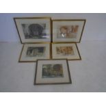 A collection of five framed William Russell Flint prints - one frame A/F