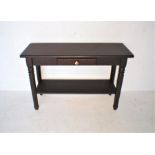 A painted console table, with single drawer, length 122cm, height 81cm.