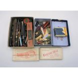 A quantity of vintage pens and parts etc.