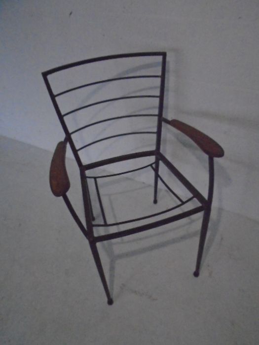 A mid-century metal framed office chair - Image 2 of 8