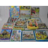 A collection of vintage boxed Victory wooden jigsaw puzzles