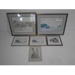 A collection of five framed prints by John Gillo all depicting sailing/coastal scenes, signed by