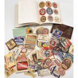 A large collection of vintage beer labels both in loose and in one album, mainly British beers