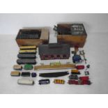 A large collection of vintage Hornby/Meccano O gauge model railway including a locomotive (82011),