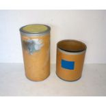Two industrial storage bins, one with lid.