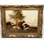 Thomas Sidney Cooper (1803-1902) Cattle and sheep resting in a landscape oil on panel signed 'T.S.