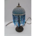 A table lamp with lustre style beading - height 36cm