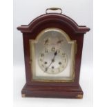 Edwardian bracket clock with Junghans chiming movement in oak case