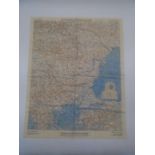 A double sided Mediterranean Series AAF silk map, compiled for the U.S Army Air Forces