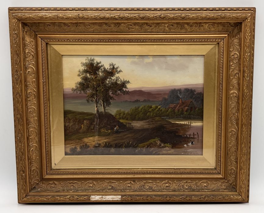 A pair of oil on board landscape scenes signed C.Morris - likely Charles Greville Morris (British - Image 4 of 5