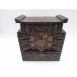 A Japanese table top lacquer cabinet