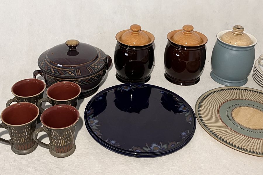 A collection of various Denby storage jars, platters etc including Luxor, Shiraz and Baroque - Image 2 of 3