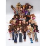 A large collection of unboxed Bratz dolls