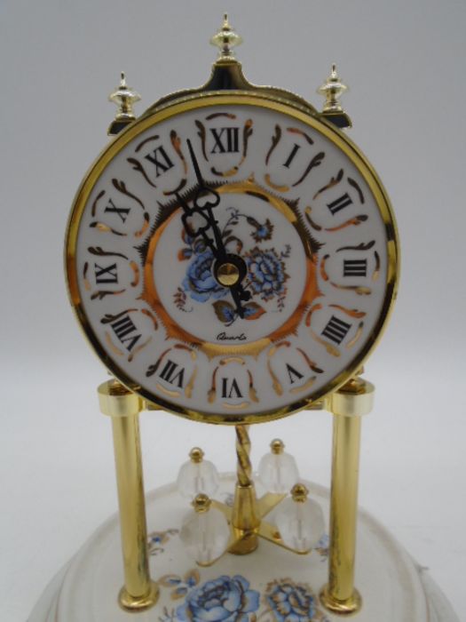 An anniversary clock on porcelain base along with a and mantle clock with silvered dial - Image 6 of 9