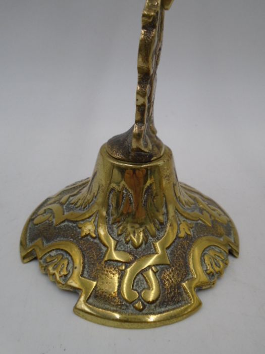 A vintage brass crucifix along with two crosses on stands, height of crucifix 33.5cm - Image 3 of 9