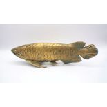 A Japanese bronze figure of a Koi fish, length 44cm.