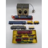 A collection of Tri-Ang Railways OO gauge model railway including a diesel locomotive with two