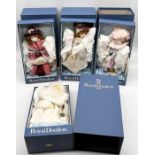 Four boxed Royal Doulton Nisbet porcelain dolls