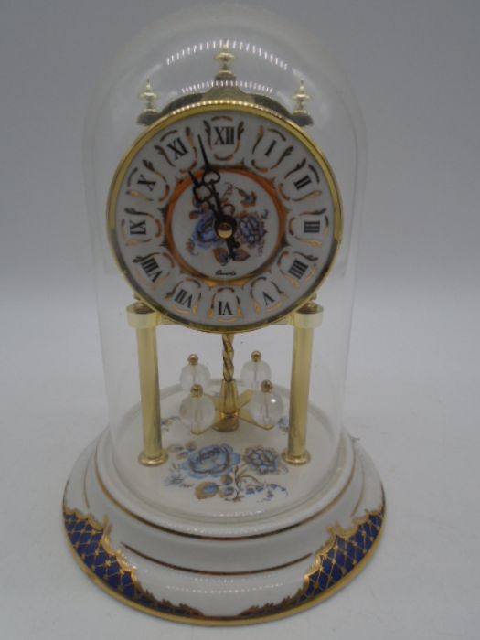 An anniversary clock on porcelain base along with a and mantle clock with silvered dial - Image 5 of 9