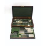 A 'Walker & Hall' canteen of silver-plated cutlery.