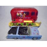 A Bratz Really Girlz Rock tour bus, along a Rose of Sylvania II canal boat and car