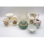 A small quantity of ceramics and glassware including a Royal Crown Derby vase, commemorative cups,