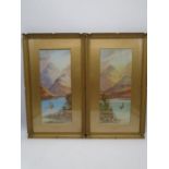 Two E M Earp watercolours of Scottish scenes- "Loch Lomond" and "In the Highlands"