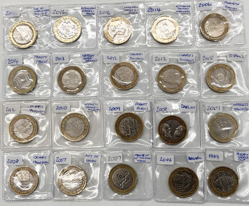 A quantity of collectable £2 coins from 1999 - 2016