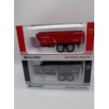 Two boxed die-cast Rolland Collect-World Rollspeed R-Series 6835 two axel farming trailers (all 1:32