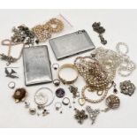 A small collection of costume jewellery etc.