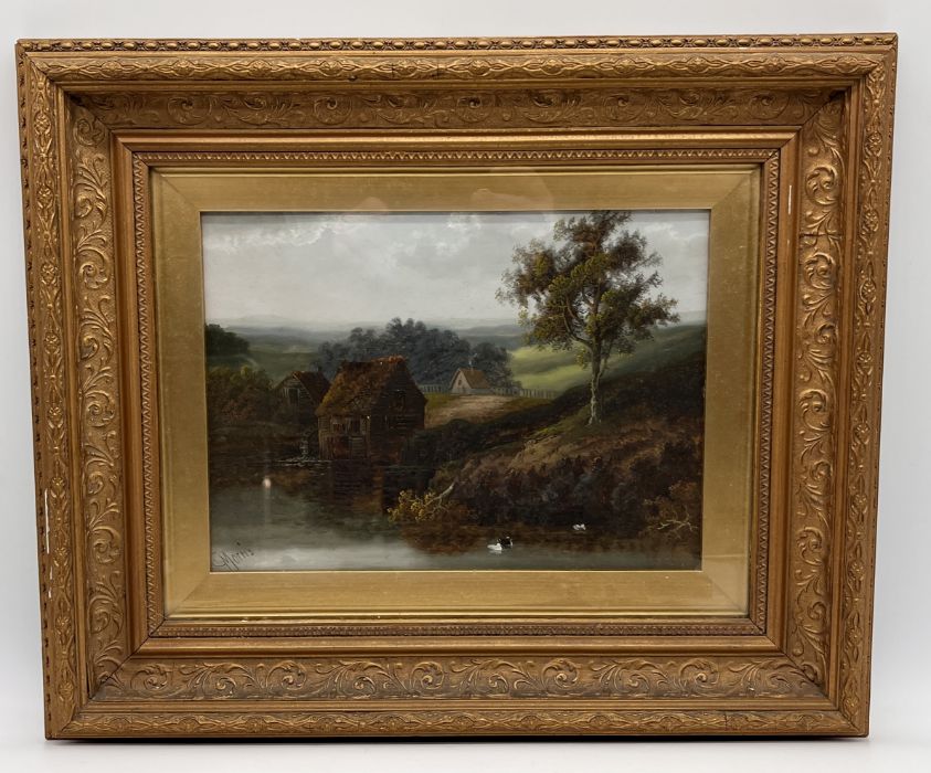 A pair of oil on board landscape scenes signed C.Morris - likely Charles Greville Morris (British - Image 2 of 5