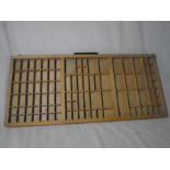 A vintage printers tray, 82.5cm x 36.5cm