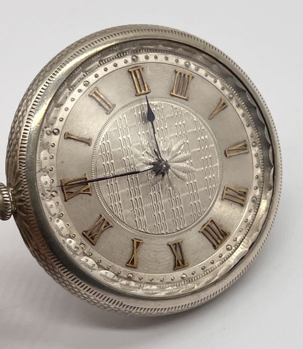 A "Fine Silver" fob watch with silvered dial - Image 3 of 4