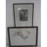 A Ltd. edition etching "Hare" signed Peter Partington (31/75) along with "James Cockrel" (53/75)