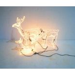 A set of 3D animated rope light reindeer outdoor Christmas decorations.