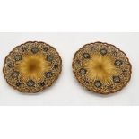 A pair of Zsolnay plates with pierced decoration and impressed marks to base - 22cm diameter