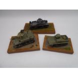 A collection of three WW2 tank dioramas (1:35 Scale) including a German Penzer 35T, American M3A1