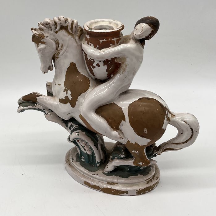 A collection of various china including two Staffordshire pottery greyhounds, a Staffordshire Poodle - Image 4 of 6