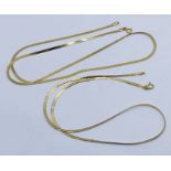 Two 9ct gold Italian necklaces, total weight 5.4g
