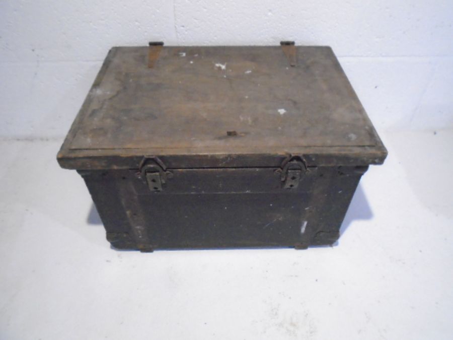 Two vintage small wooden storage trunks, one with enclosed drawer - Image 6 of 11