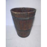 A vintage grape collector metal bound barrel