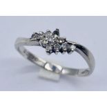 A 9ct gold diamond cluster ring- 1 stone missing