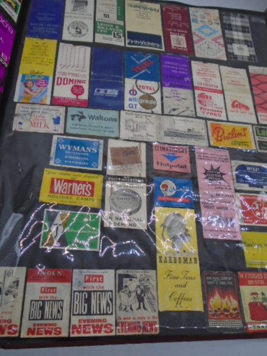 A large collection of vintage matchbox covers, an album and a box of loose. - Image 30 of 46