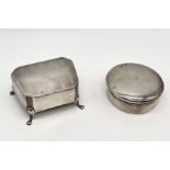 Two hallmarked silver lidded pots