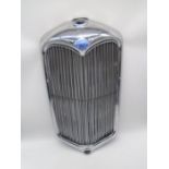 A Riley chromed radiator grill with blue enamelled badge - Circa 1950's, 2.5 Litre, RMB