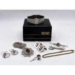 A small collection of silver and SCM jewellery, boxed silver Rotary watch etc.